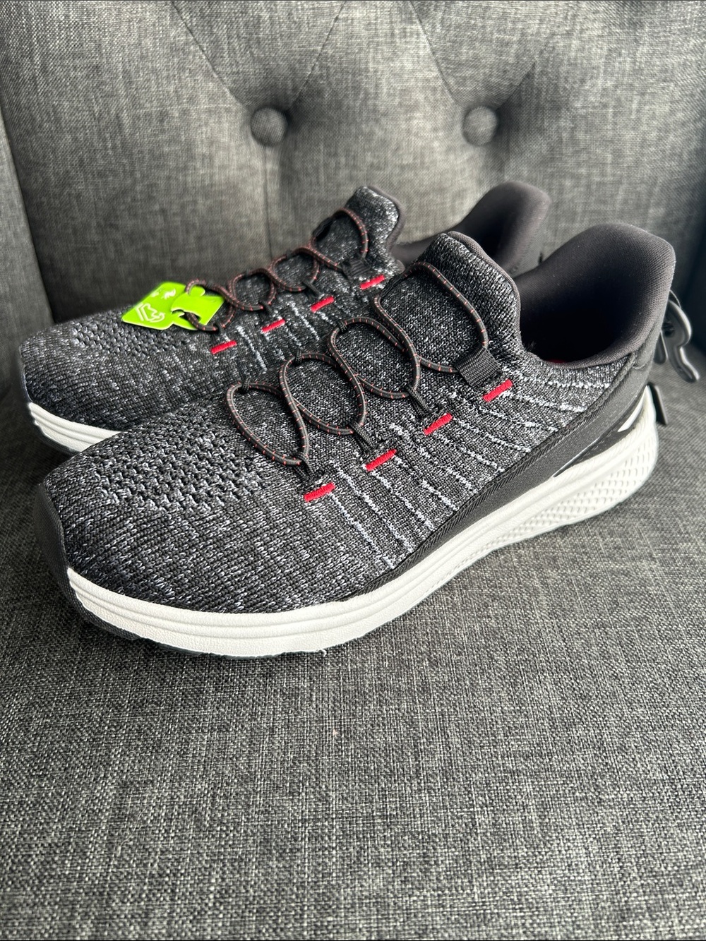 NEW 🆕 Athletic Works Black Knit Slip on Sneakers with Memory Foam